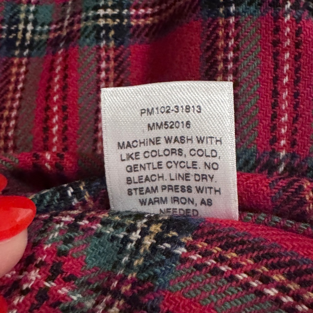 Pendleton Red and Green Plaid Wool Shirt- XL Petite - Picture 4 of 4